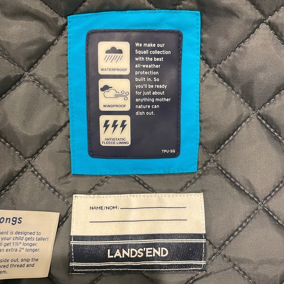 EUC LAND’S END girls squall jacket size 14 coat blue - Picture 5 of 7